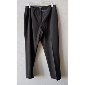 Talbots Heritage Straight‎ Pants Womens 14WP Petite Dark Brown Elastic Mid Rise